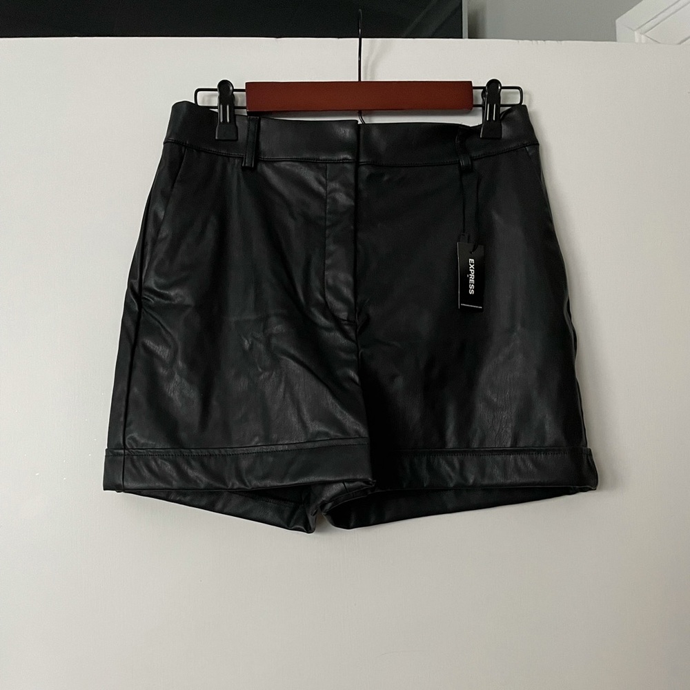 Express leather shorts brand new high wasted 8